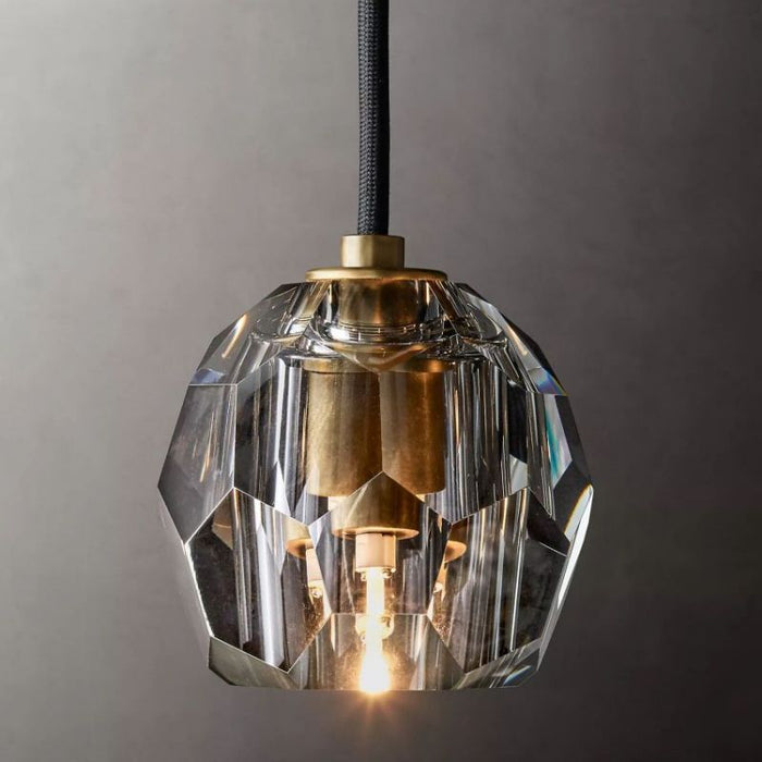 Kalle Smoke Cristal Glass Cord Pendant