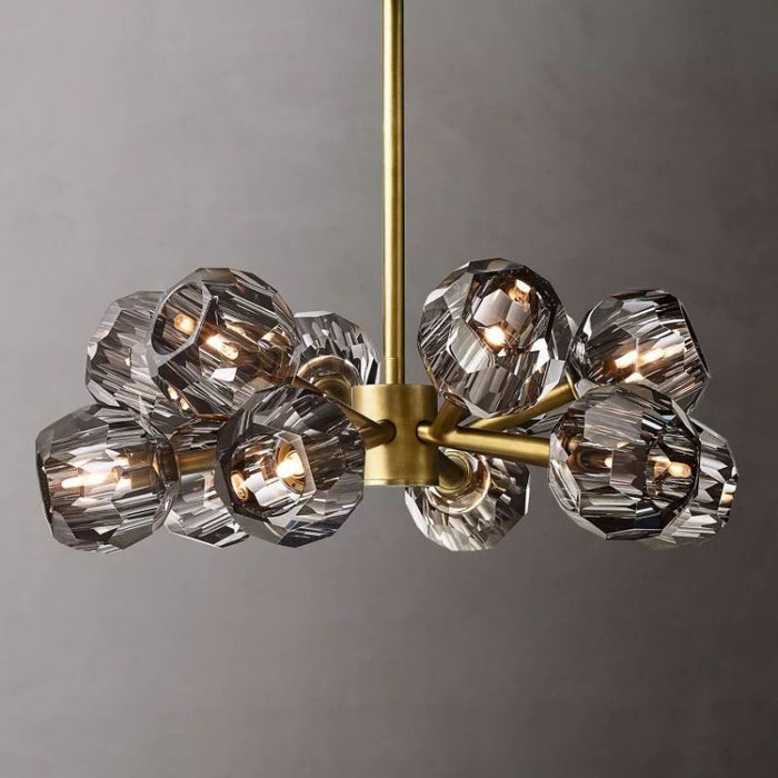 Kalle Smoke Crystal Chandelier D24"