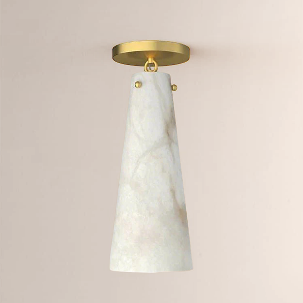 Steven Contemporary Alabaster Flush Mount