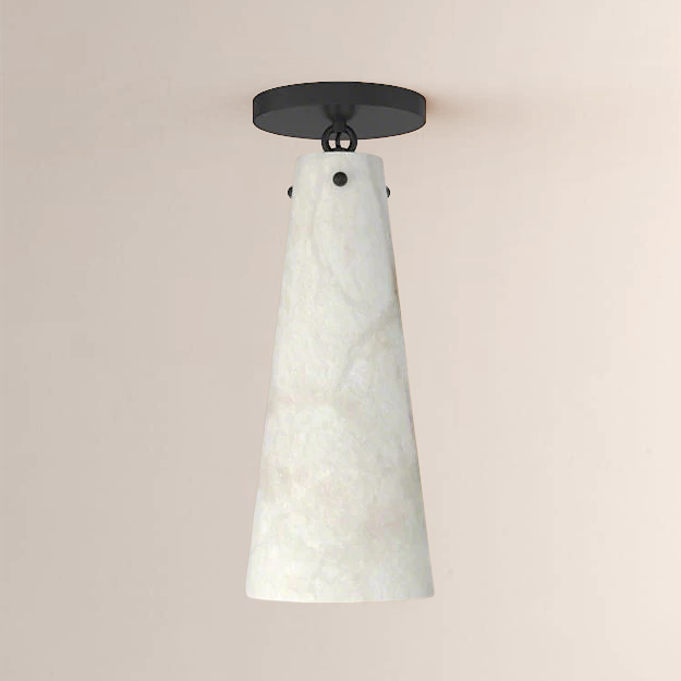 Steven Contemporary Alabaster Flush Mount