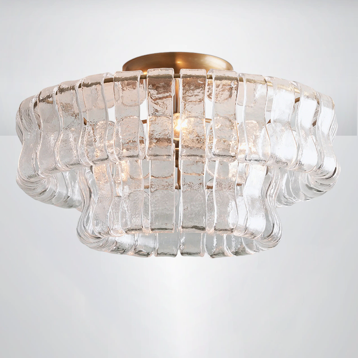 Amori 2-Tier Glass Round Flushmount Ceiling light 18"D