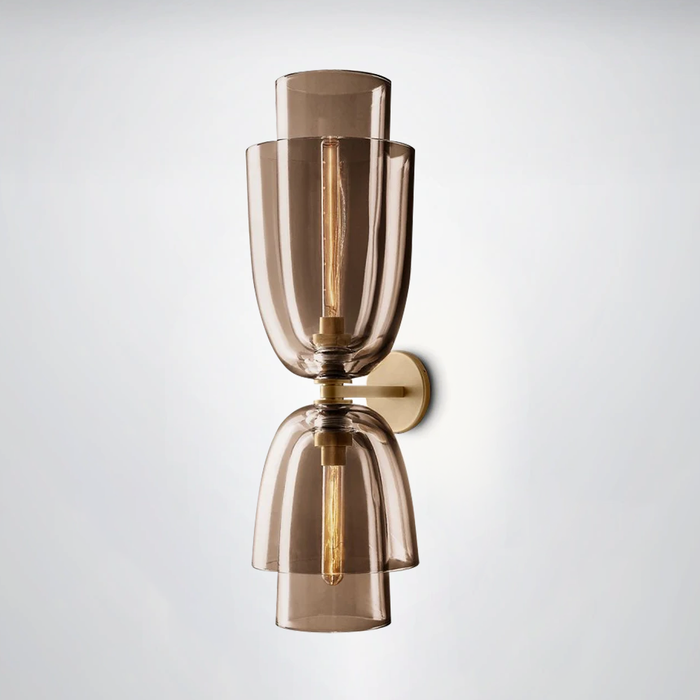 Bleom Amber Glass Cloche Grand Sconce