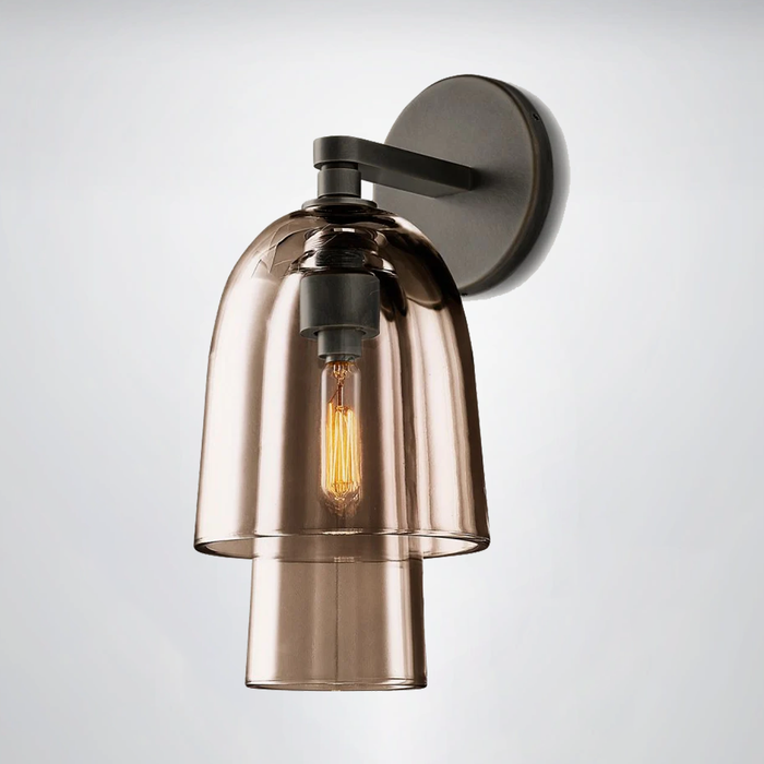 Bleom Amber Glass Flute Sconce