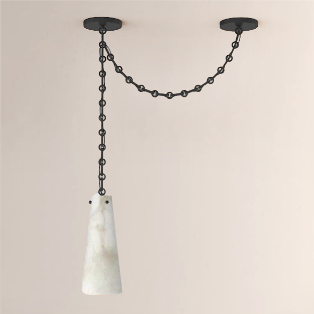 Steven Contemporary 1-Light Vintage Alabaster Chandelier