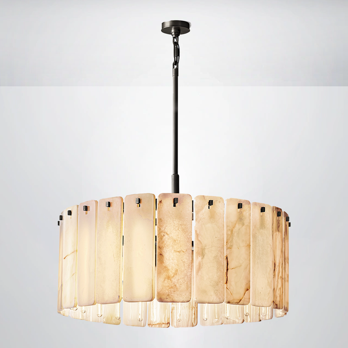 Elamette Alabaster Round Chandelier 36"D