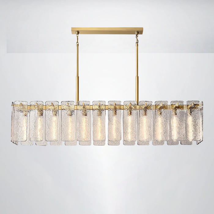 Elamette Glass Rectangular Chandelier 72"W