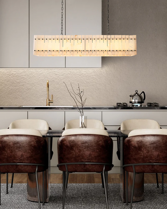 Mearin Alabaster Linear Chandelier 54"