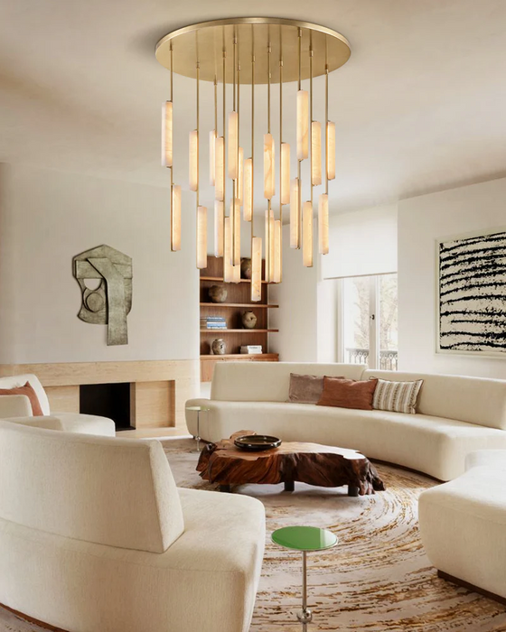 Audon Alabaster Round Chandelier 40"