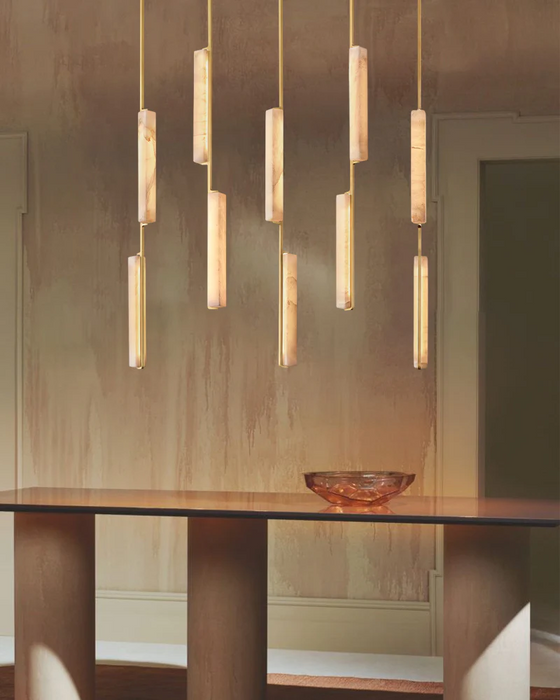 Audon Alabaster Linear Chandelier 54"