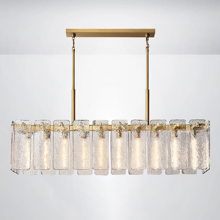 Elamette Glass Rectangular Chandelier 60"W