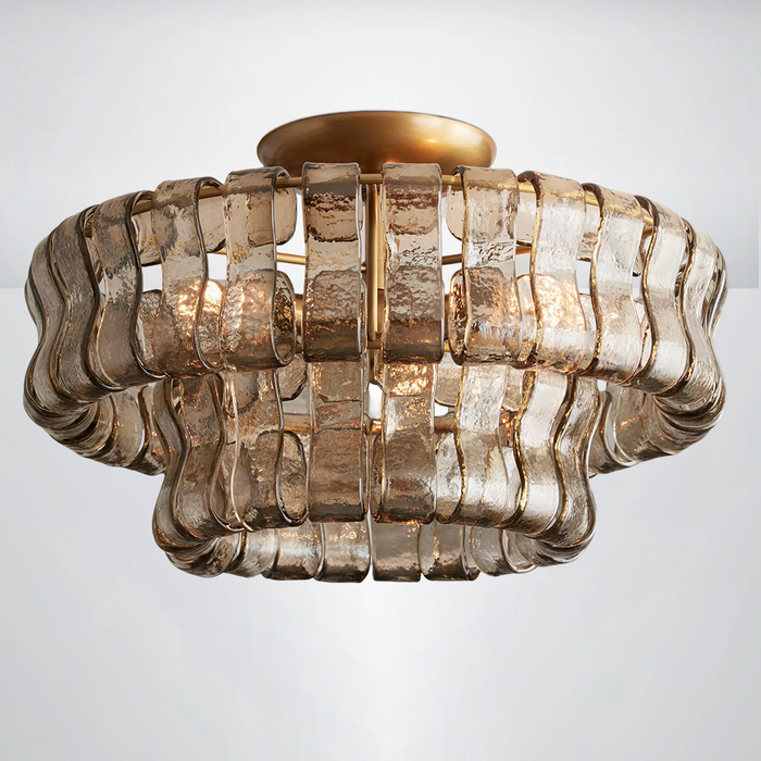 Amori 2-Tier Glass Round Flushmount Ceiling light 18"D