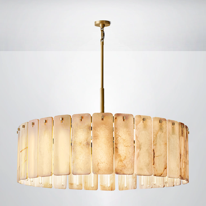 Elamette Alabaster Round Chandelier 48"D
