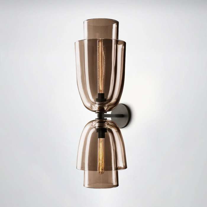 Bleom Amber Glass Cloche Grand Sconce