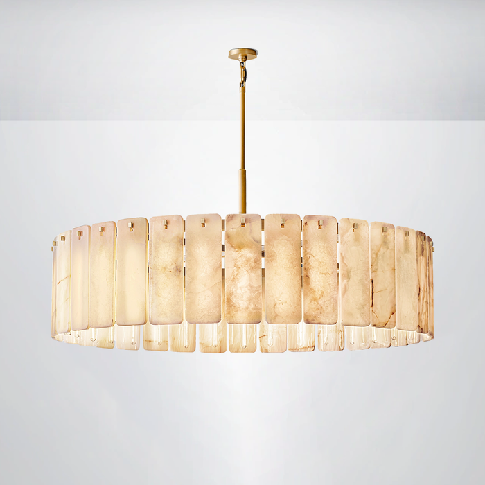 Elamette Alabaster Round Chandelier 60"D