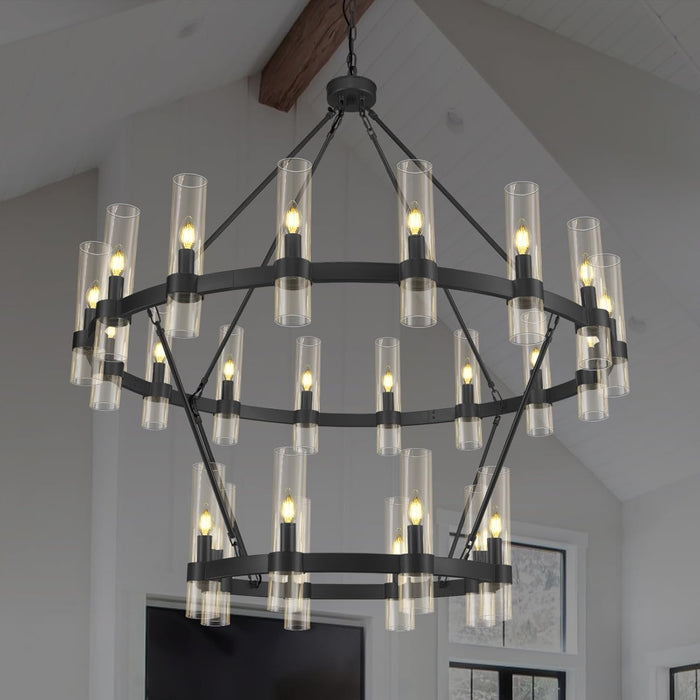 Wagon Wheel 2-Tier Chandelier 48‘’