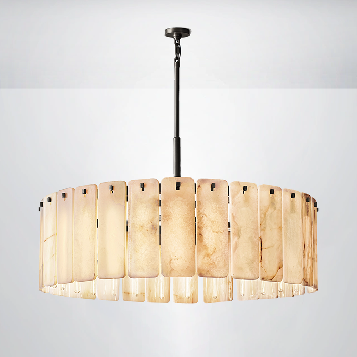 Elamette Alabaster Round Chandelier 48"D