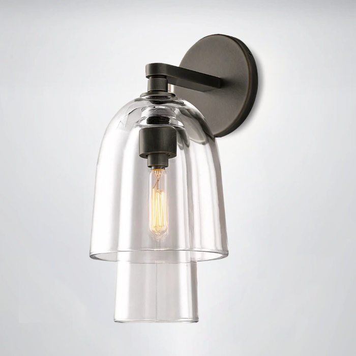Bleom Clear Glass Flute Sconce