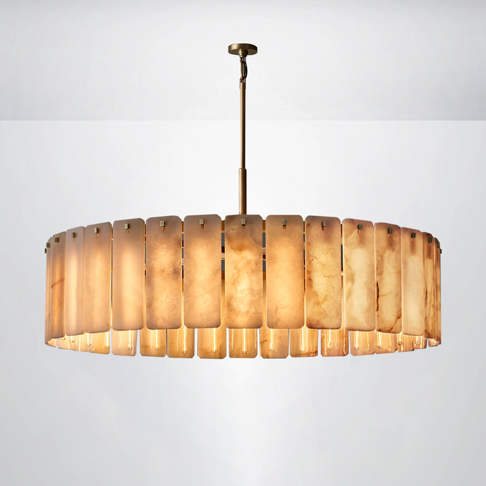 Elamette Alabaster Round Chandelier 60"D
