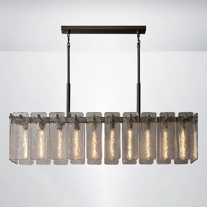 Elamette Glass Rectangular Chandelier 60"W