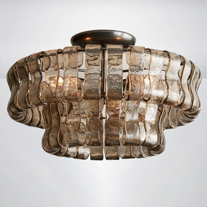 Amori 2-Tier Glass Round Flushmount Ceiling light 18"D