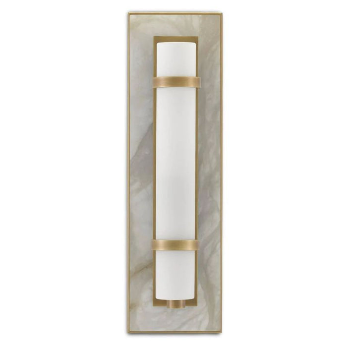 Alabaster Bruneau Brass Wall Sconce