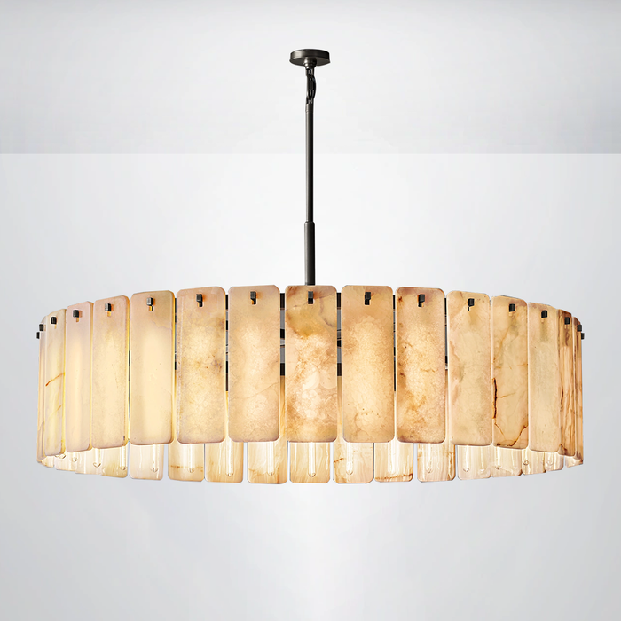 Elamette Alabaster Round Chandelier 60"D