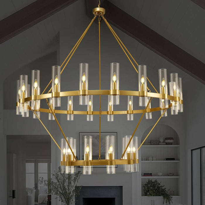 Wagon Wheel 2-Tier Chandelier 60‘’