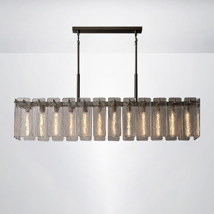 Elamette Glass Rectangular Chandelier 72"W