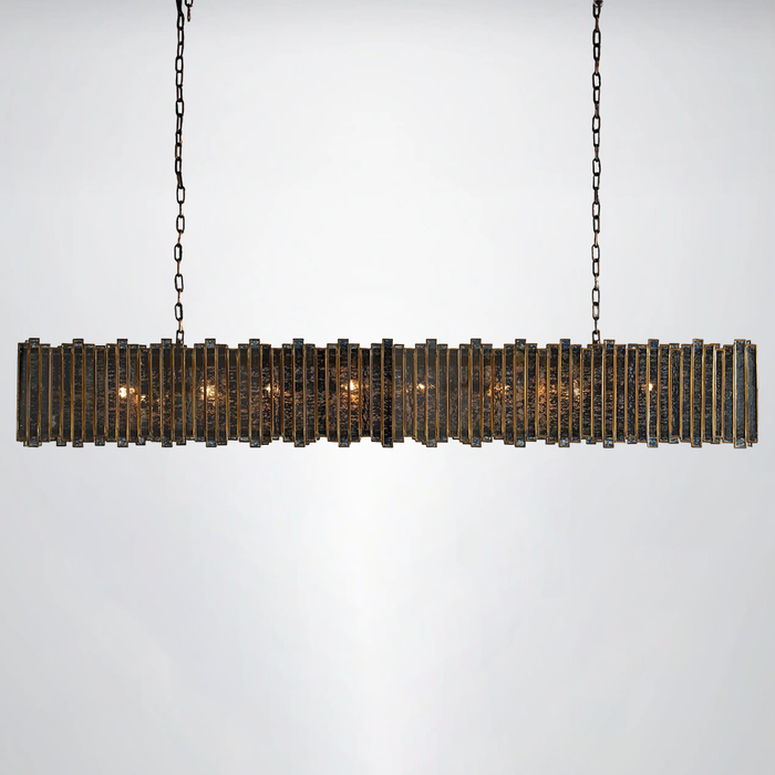 Artistic Glass Lailar Rectangular Chandelier