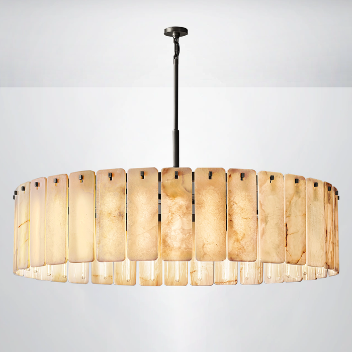 Elamette Alabaster Round Chandelier 48"D