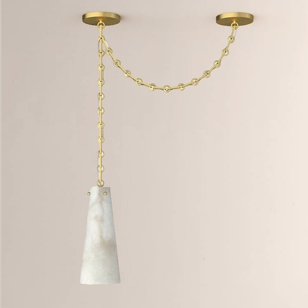 Steven Contemporary 1-Light Vintage Alabaster Chandelier