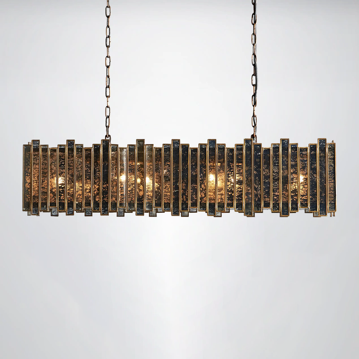 Artistic Glass Lailar Rectangular Chandelier