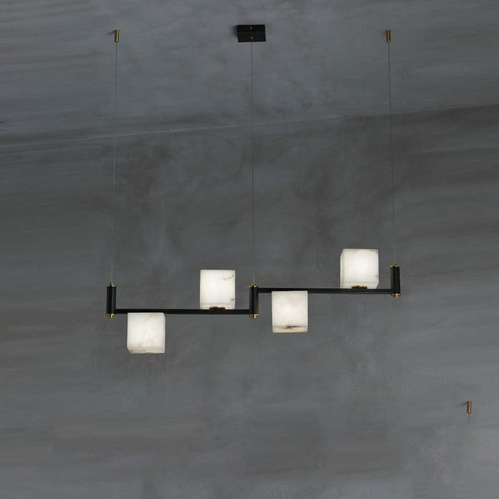 Terry Alabaster Cubic Island Chandelier