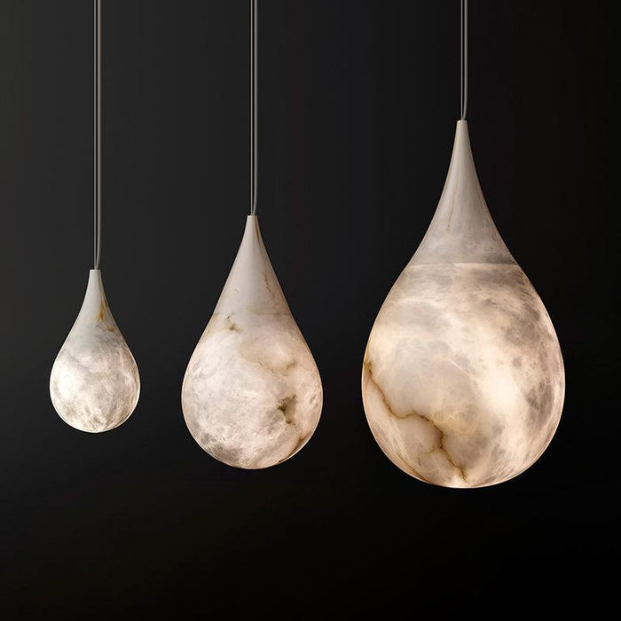 Alabaster Teardrop Pendant Light