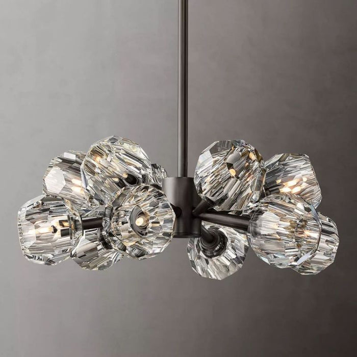 Kalle Clear Crystal Chandelier D24"