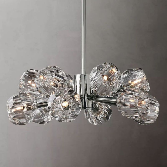 Kalle Clear Crystal Chandelier D24"