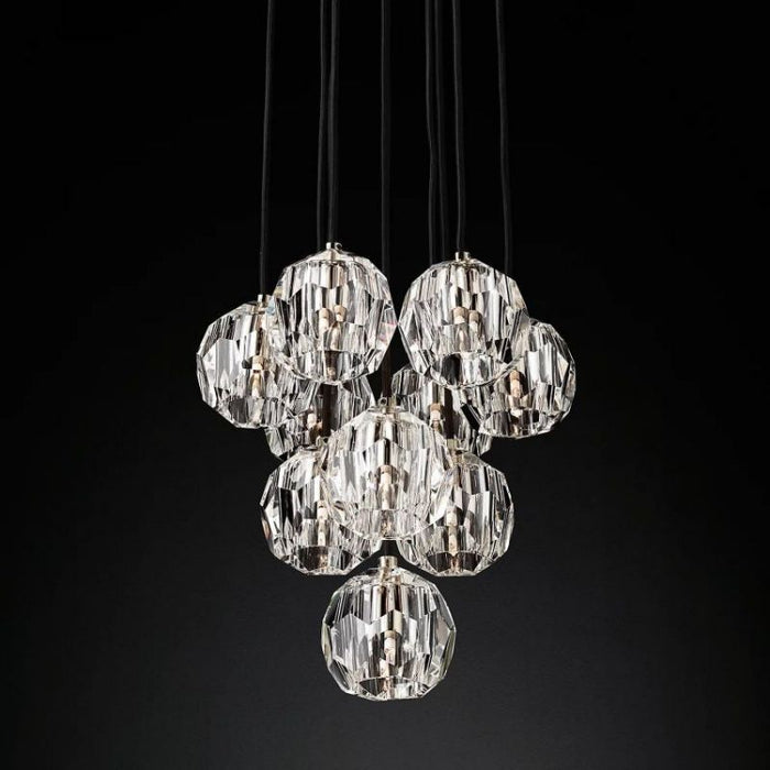 Kalle Clear Crystal Cluster Chandelier D14"