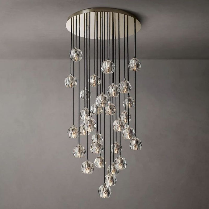 Kalle Clear Crystal Cluster Chandelier D30"