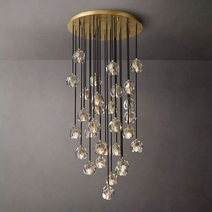 Kalle Clear Crystal Cluster Chandelier D30"