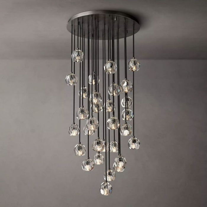 Kalle Clear Crystal Cluster Chandelier D30"