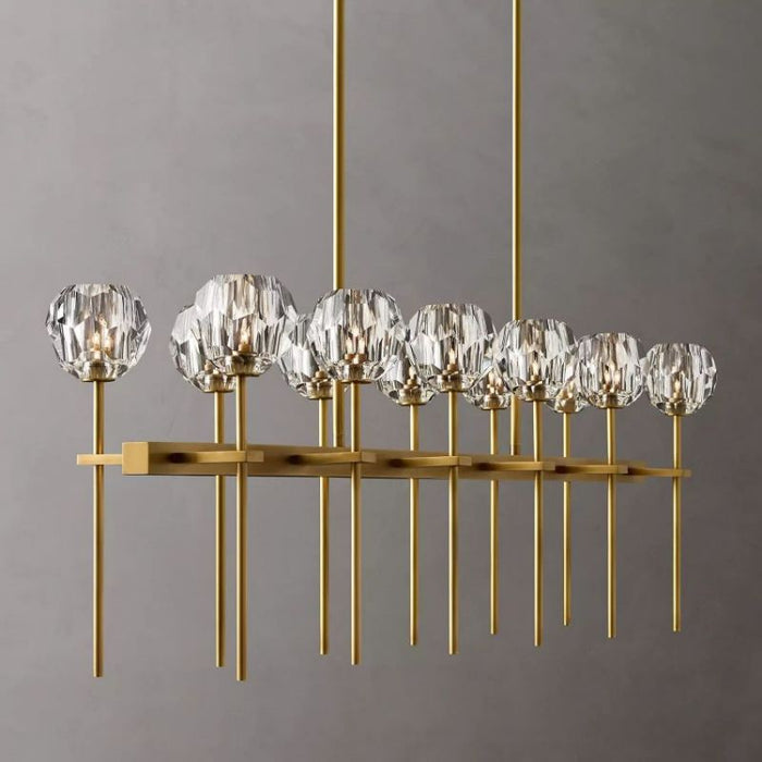 Kalle Cristal Double Linear Chandelier 60"（Clear）