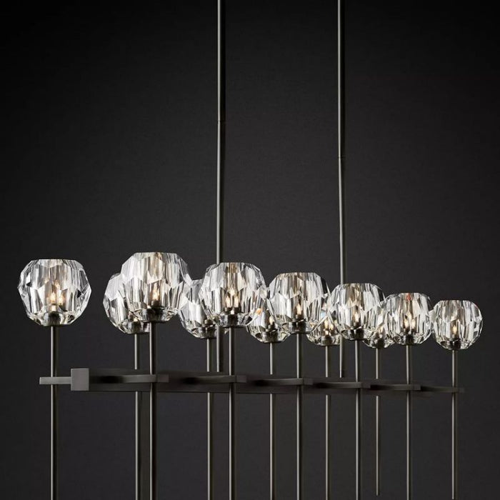 Kalle Cristal Double Linear Chandelier 60"（Clear）