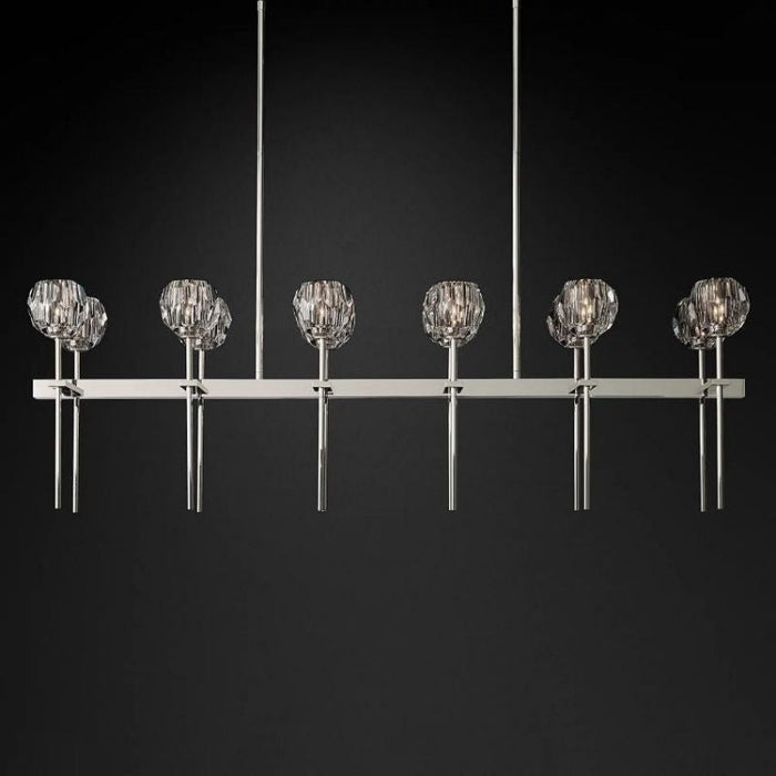 Kalle Cristal Double Linear Chandelier 60"（Clear）