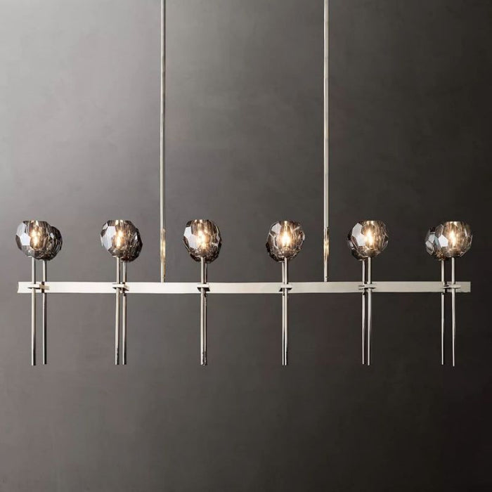 Kalle Cristal Double Linear Chandelier 60"(Smoke)