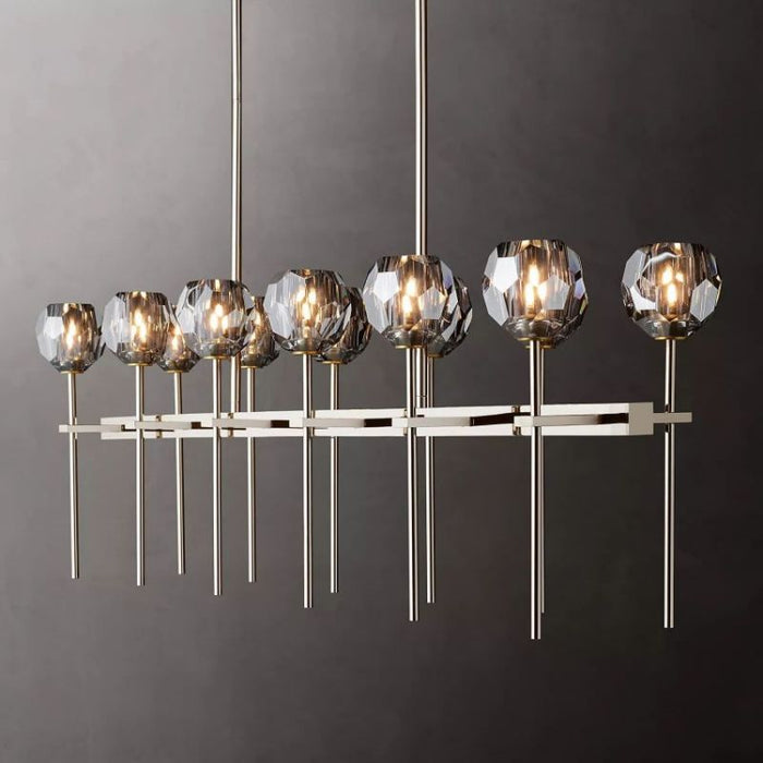 Kalle Cristal Double Linear Chandelier 60"(Smoke)