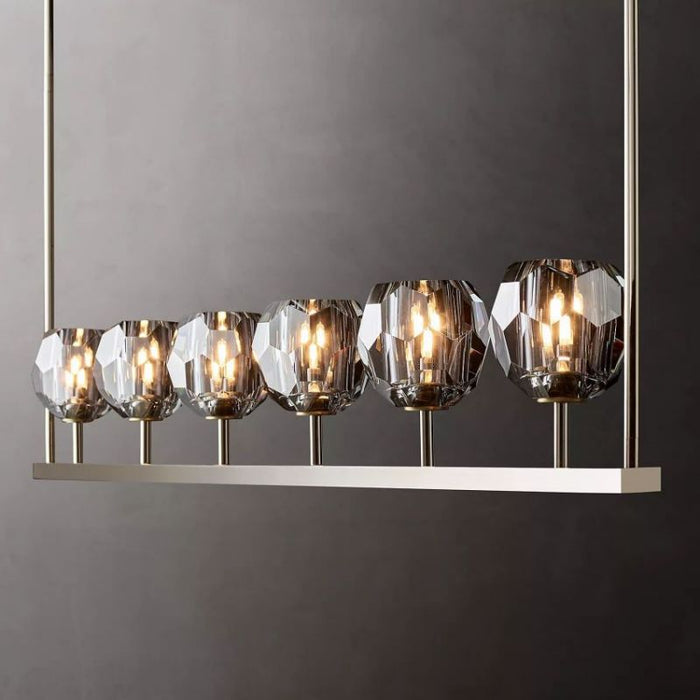 Kalle Cristal Linear Chandelier 60"(Smoke)