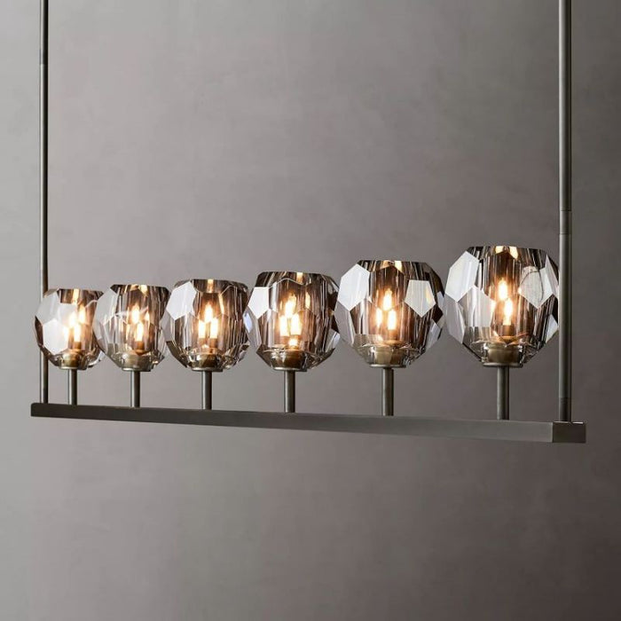 Kalle Cristal Linear Chandelier 60"(Smoke)