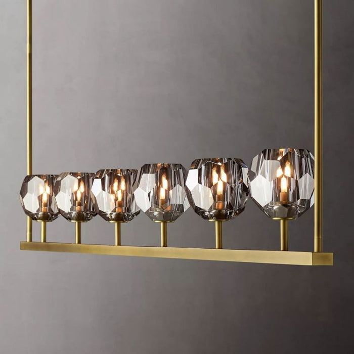 Kalle Cristal Linear Chandelier 60"(Smoke)