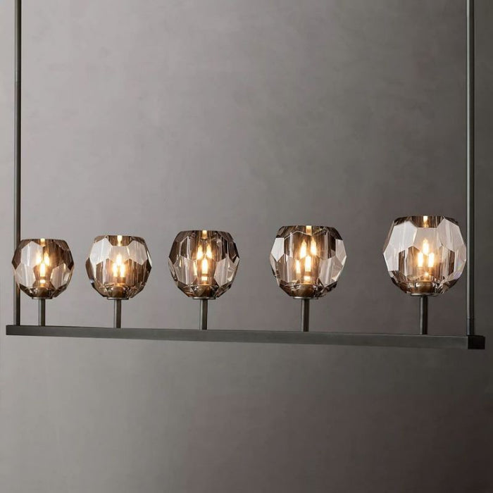 Kalle Cristal Linear Chandelier D48"(Smoke)