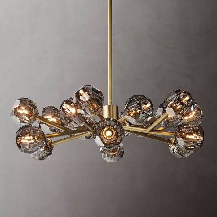 Kalle Smoke Crystal Chandelier D36"